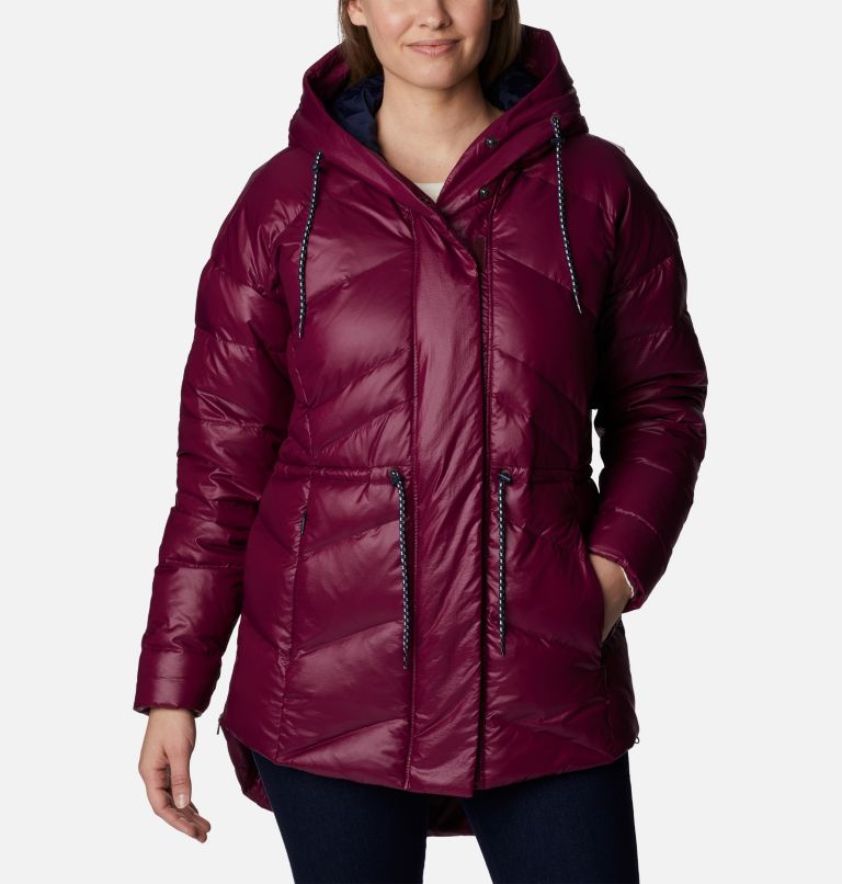 Thumbnail: Women's Icy Heights II Down Novelty Jacket, Color: Marionberry Gunmetal, image 1