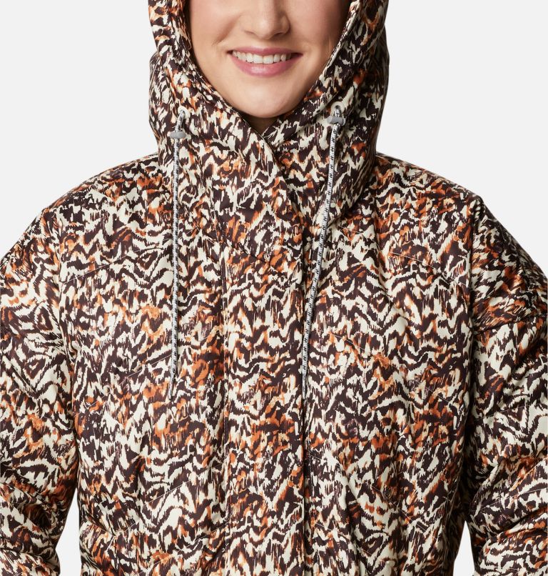 Thumbnail: Women's Icy Heights II Down Novelty Jacket, Color: Warm Copper Terrain Print, image 4