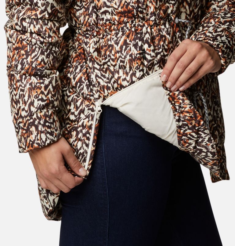 Thumbnail: Women's Icy Heights II Down Novelty Jacket, Color: Warm Copper Terrain Print, image 6