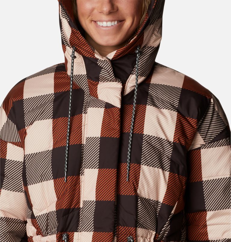 Women's Icy Heights II Down Novelty Jacket, Color: Warm Copper Check Multi, image 4