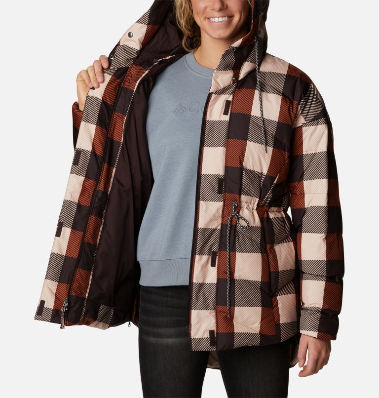 Women's Icy Heights II Down Novelty Jacket, Color: Warm Copper Check Multi, image 5