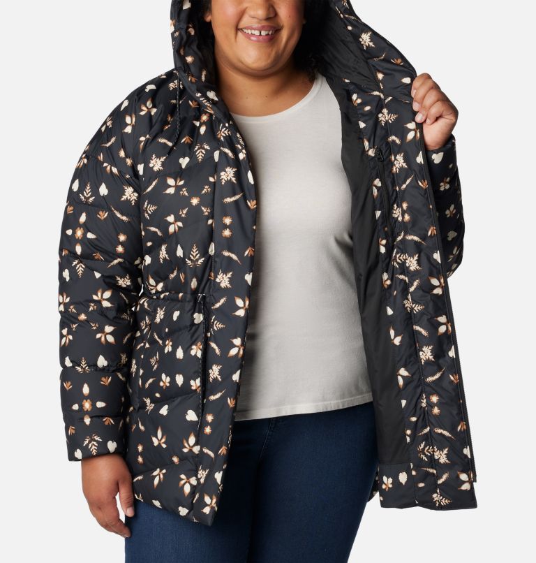 Women's Icy Heights II Down Novelty Jacket - Plus Size, Color: Black Cyanofrond Print, image 5