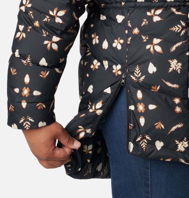 Women's Icy Heights II Down Novelty Jacket - Plus Size, Color: Black Cyanofrond Print, image 6