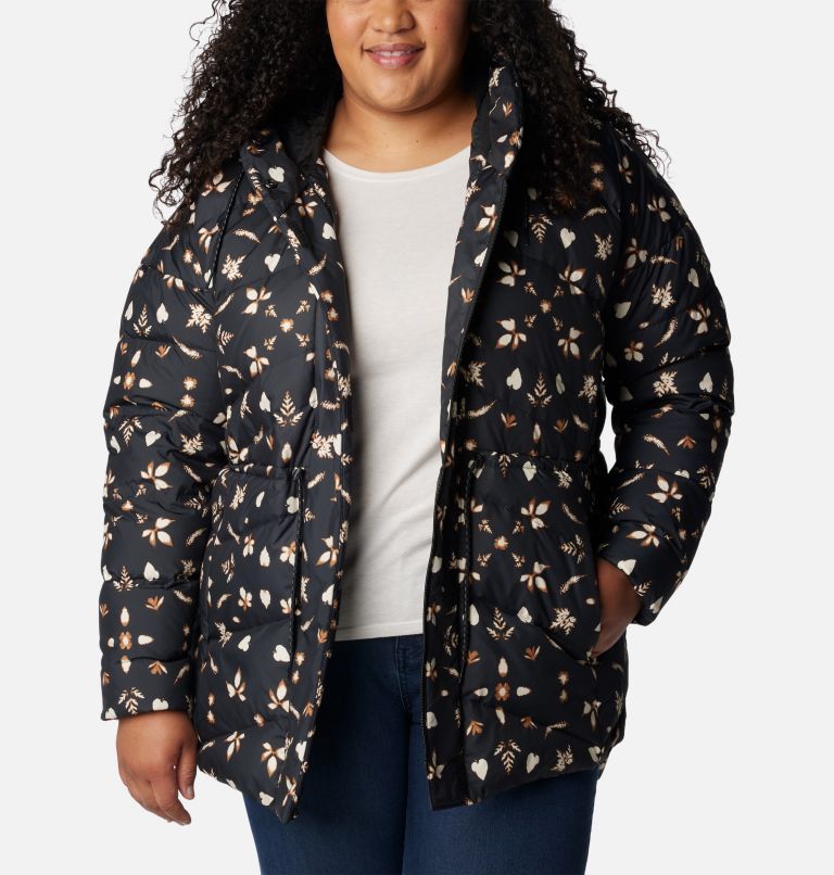 Thumbnail: Women's Icy Heights II Down Novelty Jacket - Plus Size, Color: Black Cyanofrond Print, image 7