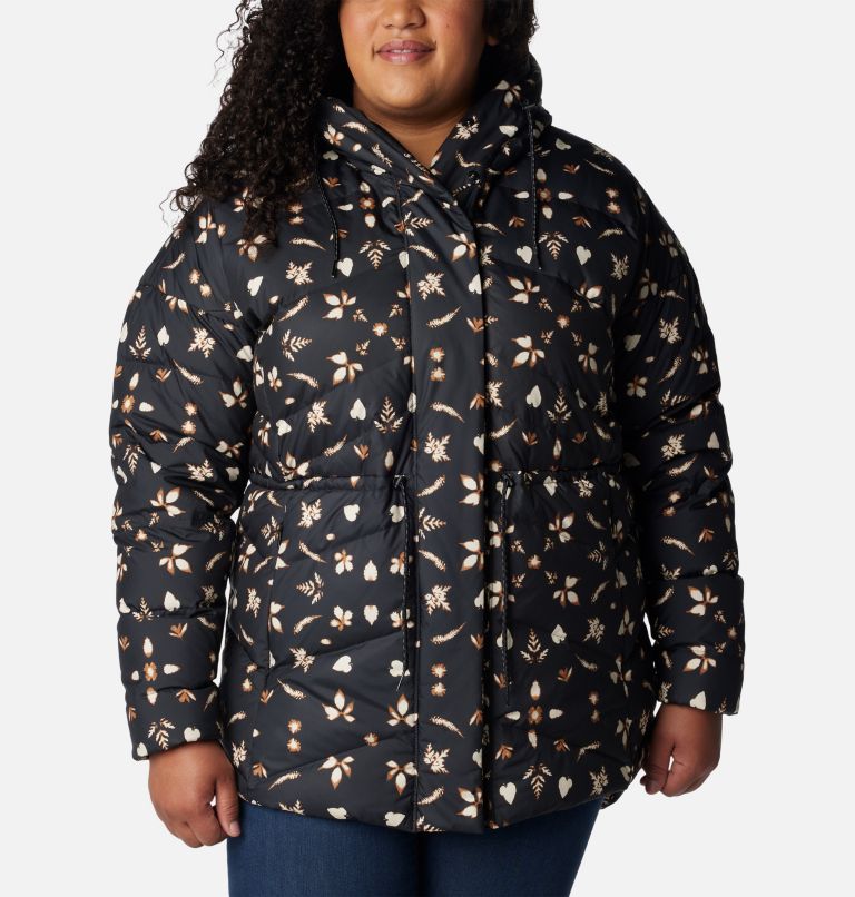 Women's Icy Heights II Down Novelty Jacket - Plus Size, Color: Black Cyanofrond Print, image 1