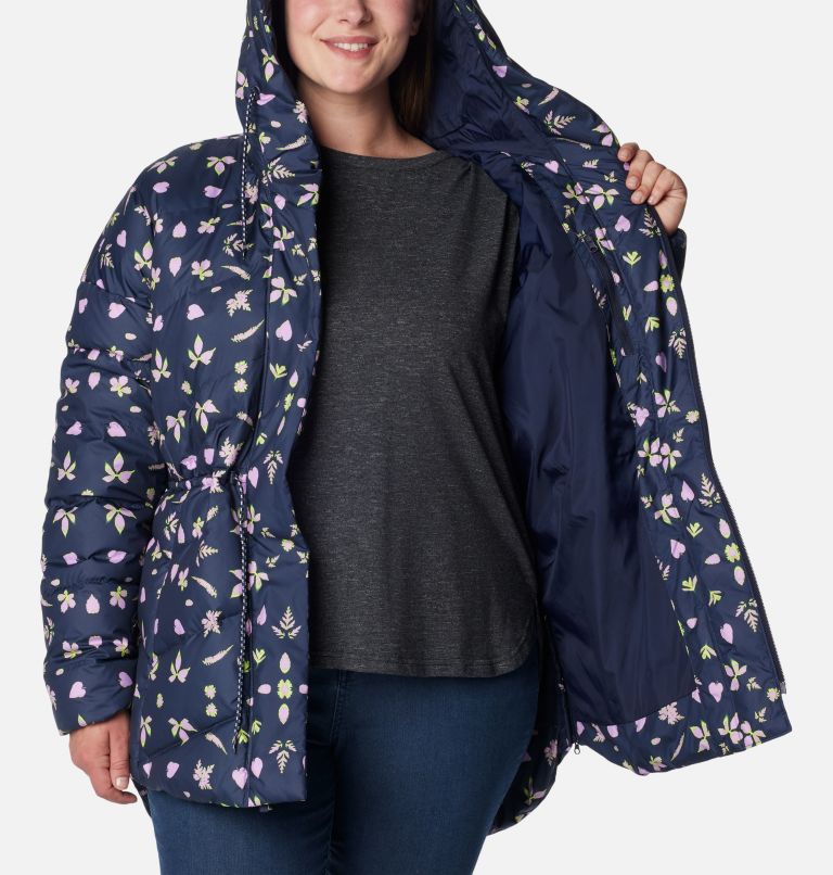 Thumbnail: Women's Icy Heights II Down Novelty Jacket - Plus Size, Color: Dark Nocturnal Cyanofrond Print, image 5