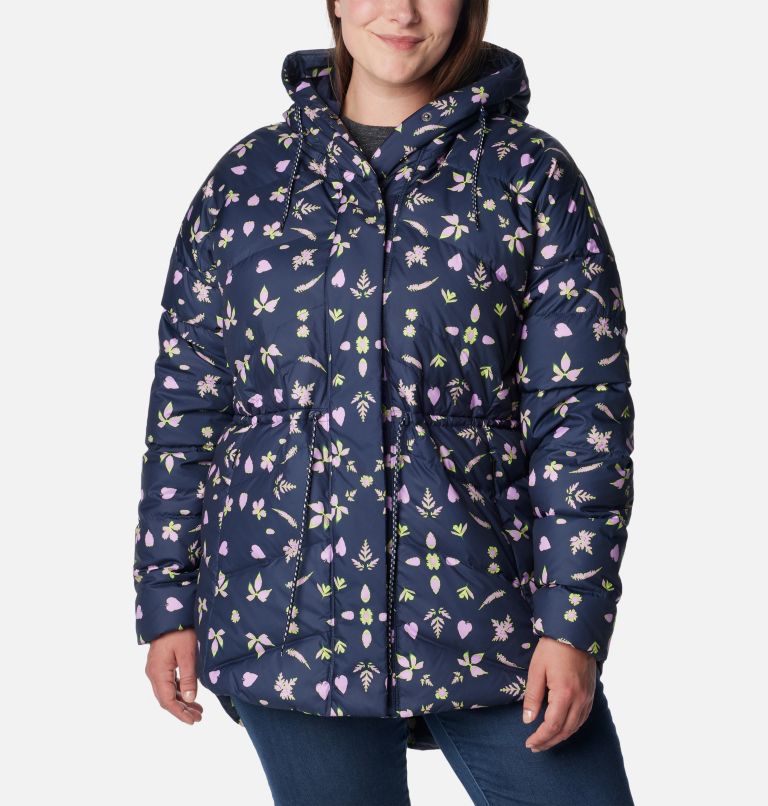 Thumbnail: Women's Icy Heights II Down Novelty Jacket - Plus Size, Color: Dark Nocturnal Cyanofrond Print, image 1