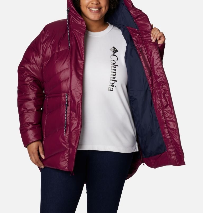 Thumbnail: Women's Icy Heights II Down Novelty Jacket - Plus Size, Color: Marionberry Gunmetal, image 5