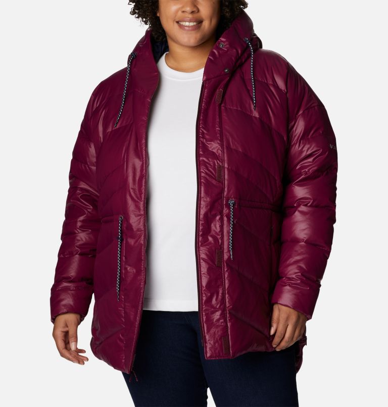 Thumbnail: Women's Icy Heights II Down Novelty Jacket - Plus Size, Color: Marionberry Gunmetal, image 7