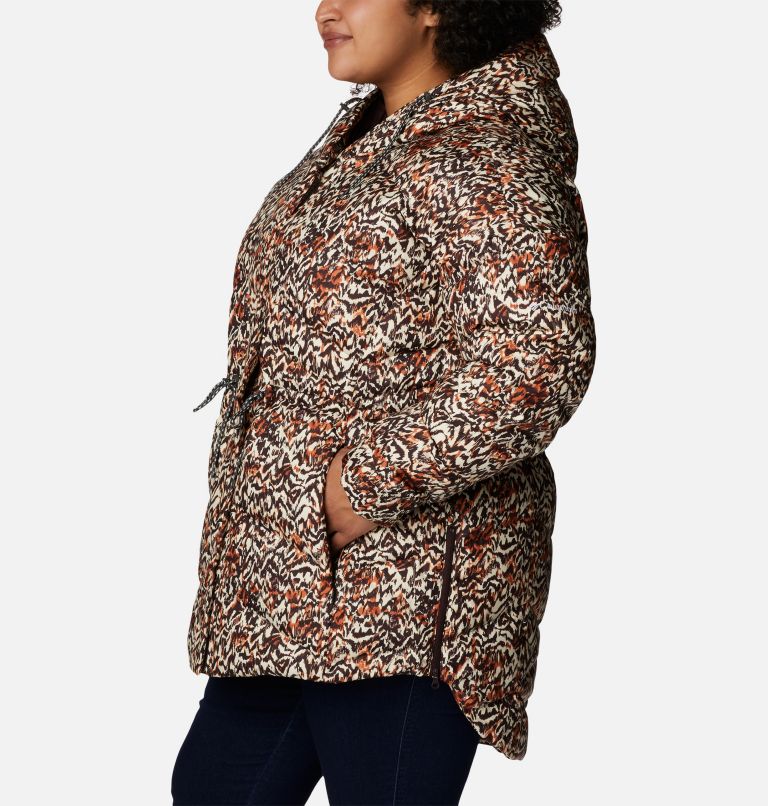 Women's Icy Heights II Down Novelty Jacket - Plus Size, Color: Warm Copper Terrain Print, image 3