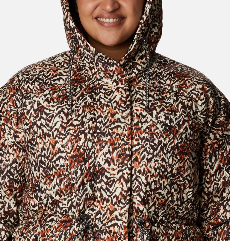 Women's Icy Heights II Down Novelty Jacket - Plus Size, Color: Warm Copper Terrain Print, image 4