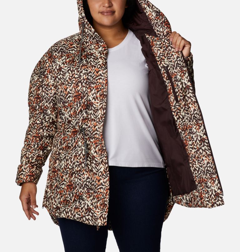 Women's Icy Heights II Down Novelty Jacket - Plus Size, Color: Warm Copper Terrain Print, image 5