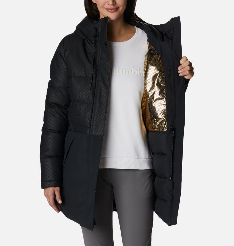 Women's City Spark Black Dot Down Parka, Color: Black, image 5
