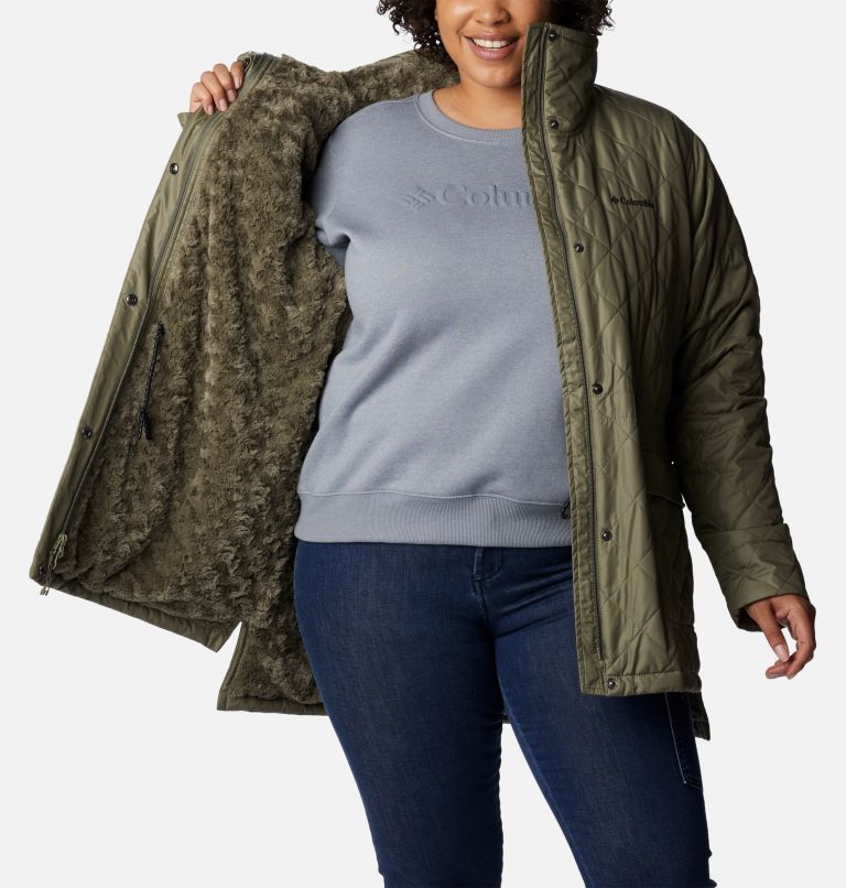 Thumbnail: Women's Copper Crest Novelty Jacket - Plus Size, Color: Stone Green, image 5