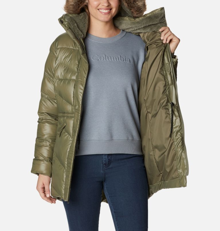 Women's Peak to Park Mid Insulated Jacket, Color: Stone Green Gunmetal, image 5