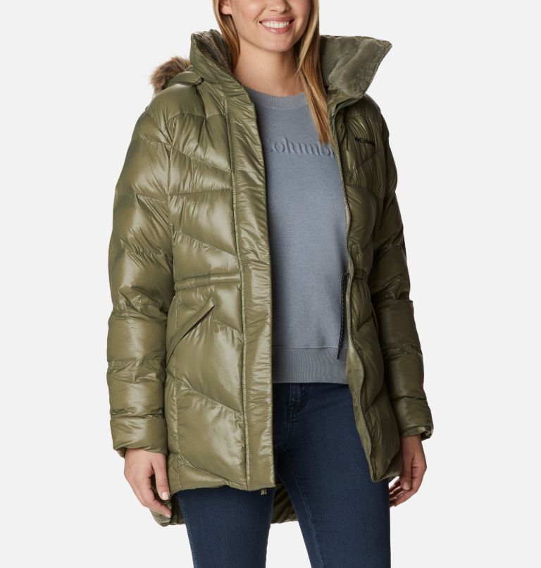 Thumbnail: Women's Peak to Park Mid Insulated Jacket, Color: Stone Green Gunmetal, image 9