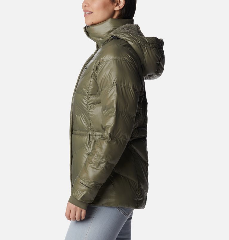 Women's Peak to Park II Insulated Hooded Jacket, Color: Stone Green Gunmetal, image 3