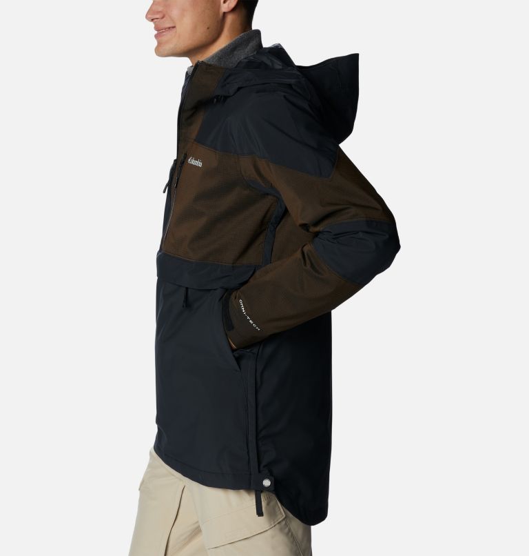 Men's Powder Canyon Anorak Shell Jacket, Color: Black, Black Ripstop, image 3