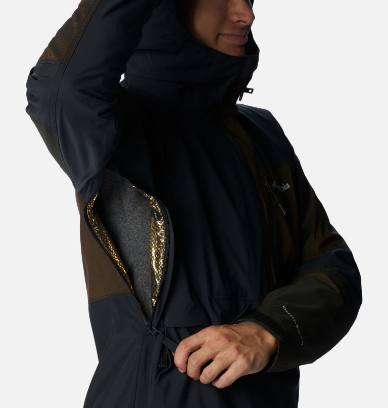 Men's Powder Canyon Anorak Ski Shell, Color: Black, Black Ripstop, image 8