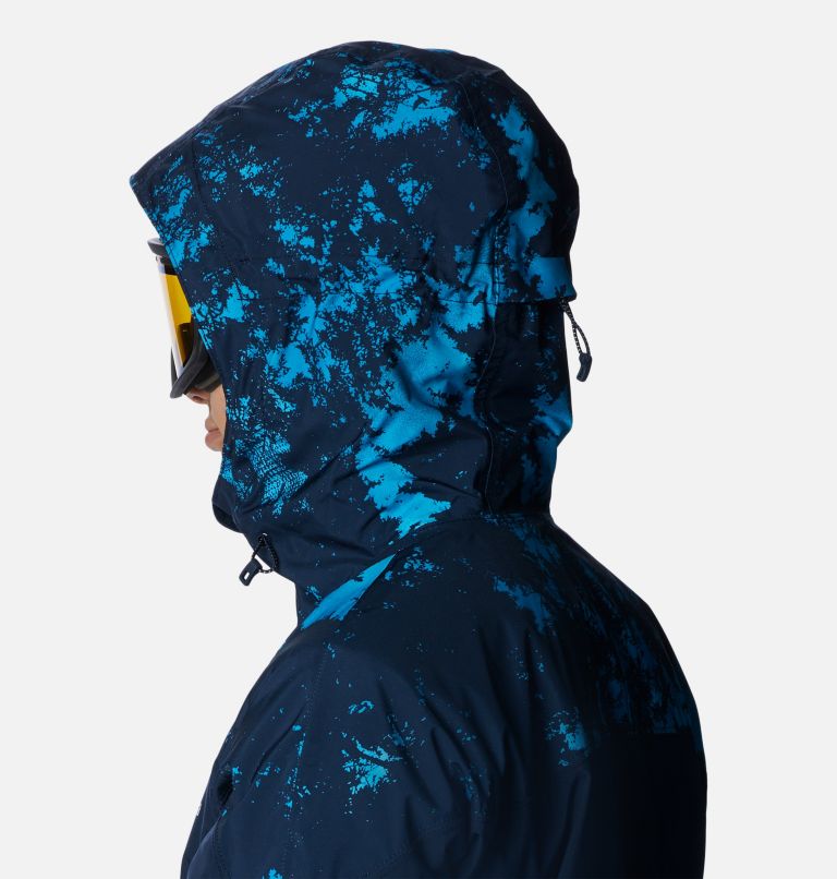 Men's Powder Canyon Anorak Ski Shell, Color: Compass Blue Lookup Print, Coll Navy, image 7