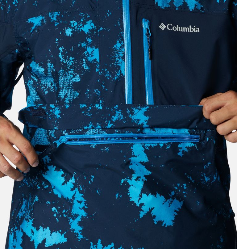 Men's Powder Canyon Anorak Shell Jacket, Color: Compass Blue Lookup Print, Coll Navy, image 9