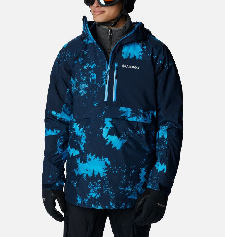 Thumbnail: Men's Powder Canyon Anorak Ski Shell, Color: Compass Blue Lookup Print, Coll Navy, image 11