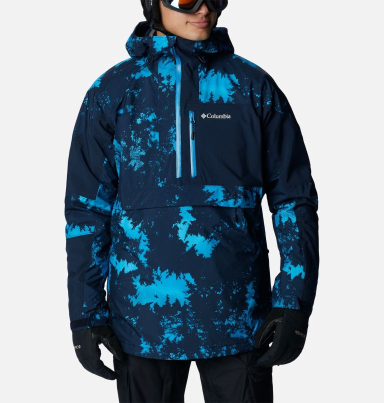 Thumbnail: Men's Powder Canyon Anorak Ski Shell, Color: Compass Blue Lookup Print, Coll Navy, image 1