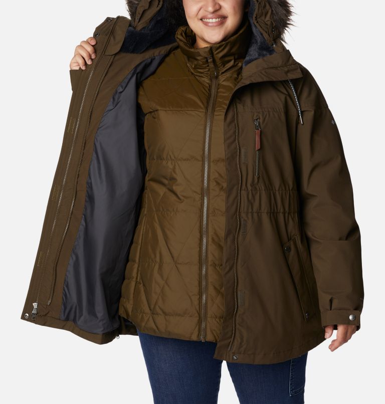 Thumbnail: Women's Payton Pass Interchange Jacket - Plus Size, Color: Olive Green, Black Sherpa, image 9