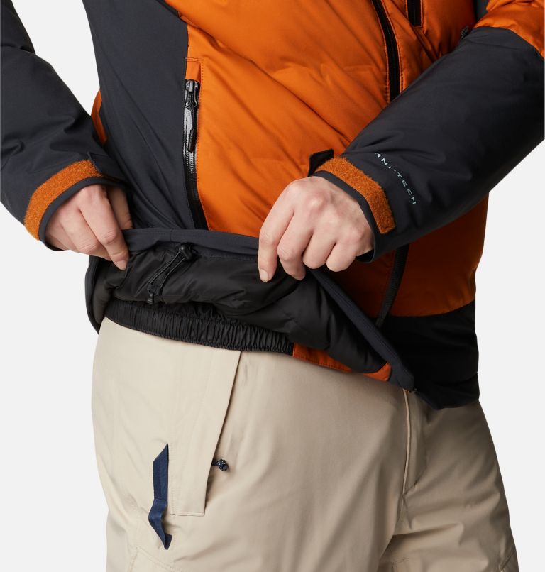 Thumbnail: Men's Wild Card II Waterproof Hooded Ski Down Jacket, Color: Warm Copper, Black, image 13