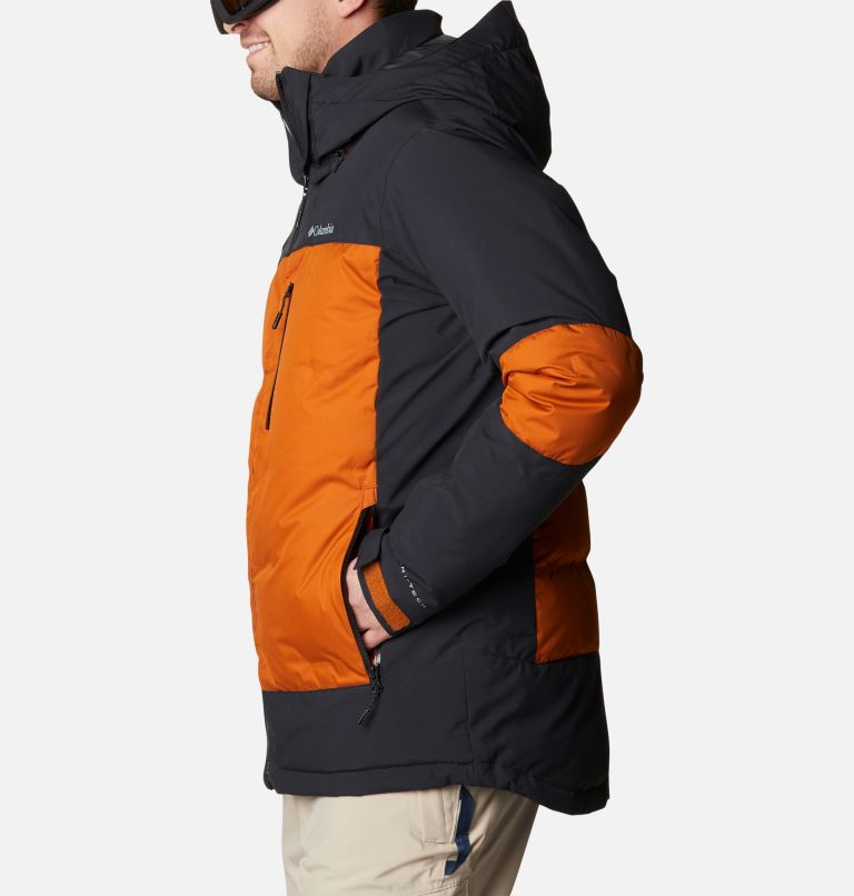 Men's Wild Card II Waterproof Hooded Ski Down Jacket, Color: Warm Copper, Black, image 3