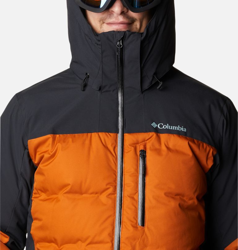 Men's Wild Card II Waterproof Hooded Ski Down Jacket, Color: Warm Copper, Black, image 4