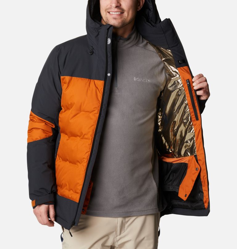 Men's Wild Card II Waterproof Hooded Ski Down Jacket, Color: Warm Copper, Black, image 5