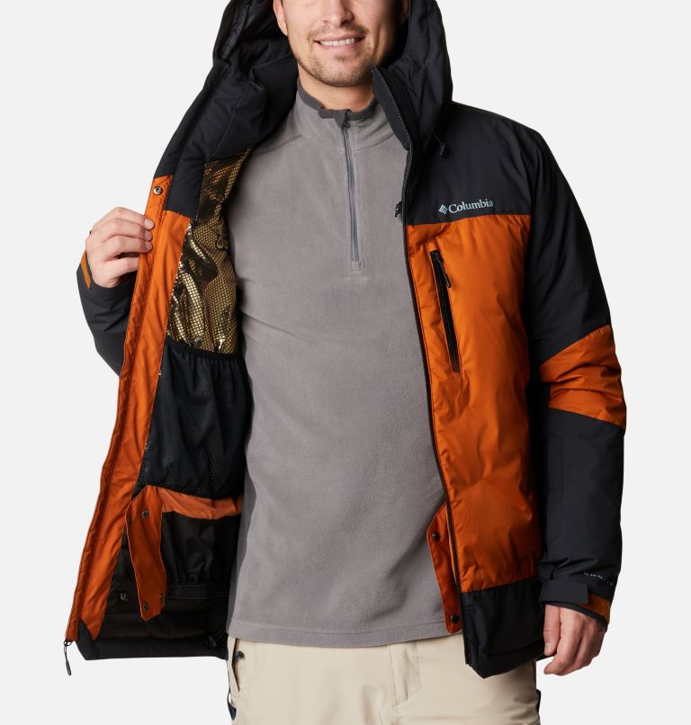 Men's Wild Card II Waterproof Hooded Ski Down Jacket, Color: Warm Copper, Black, image 6