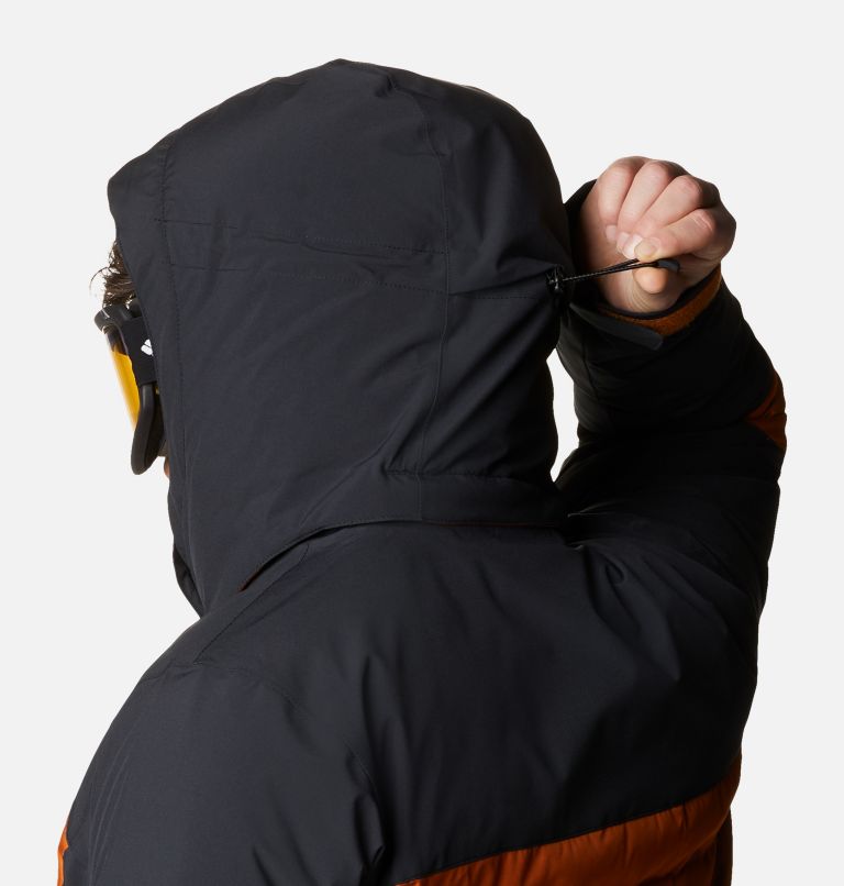 Men's Wild Card II Waterproof Hooded Ski Down Jacket, Color: Warm Copper, Black, image 8