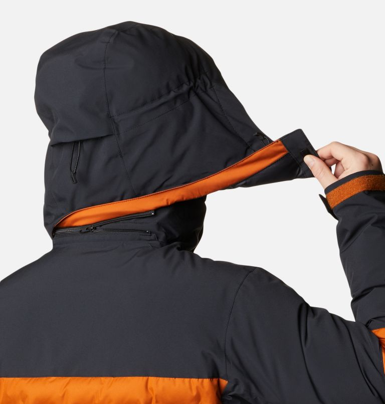 Men's Wild Card II Waterproof Hooded Ski Down Jacket, Color: Warm Copper, Black, image 9