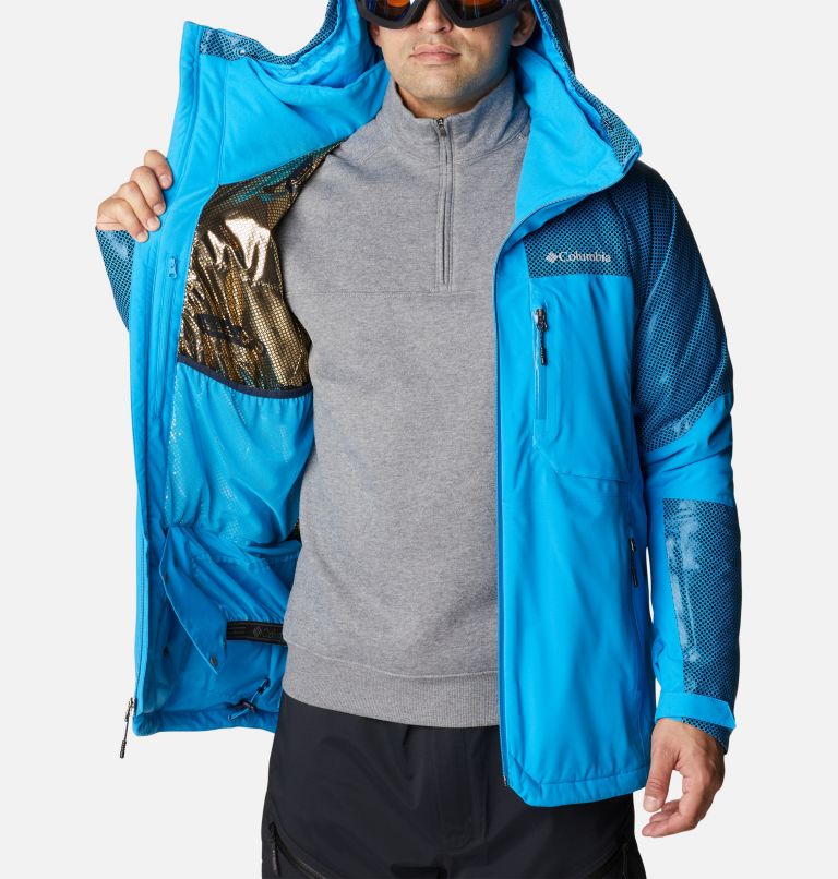 Thumbnail: Men's Snow Slab Black Dot Insulated Ski Jacket, Color: Compass Blue, Compass Blue w Black Dot, image 6