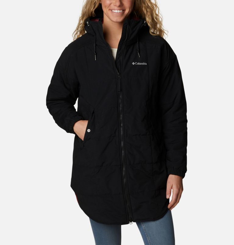Thumbnail: Women's Chatfield Hill Novelty Jacket, Color: Black, Red Lily Check Print, image 1