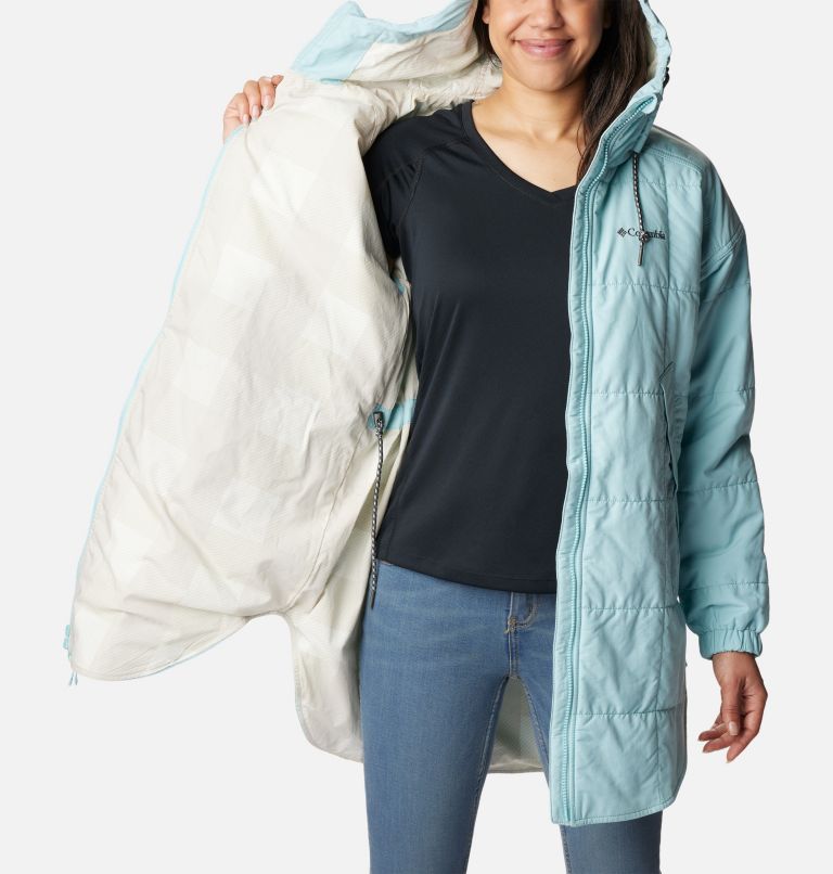 Thumbnail: Women's Chatfield Hill Novelty Jacket, Color: Aqua Haze, Dark Stone Check Multi Print, image 5