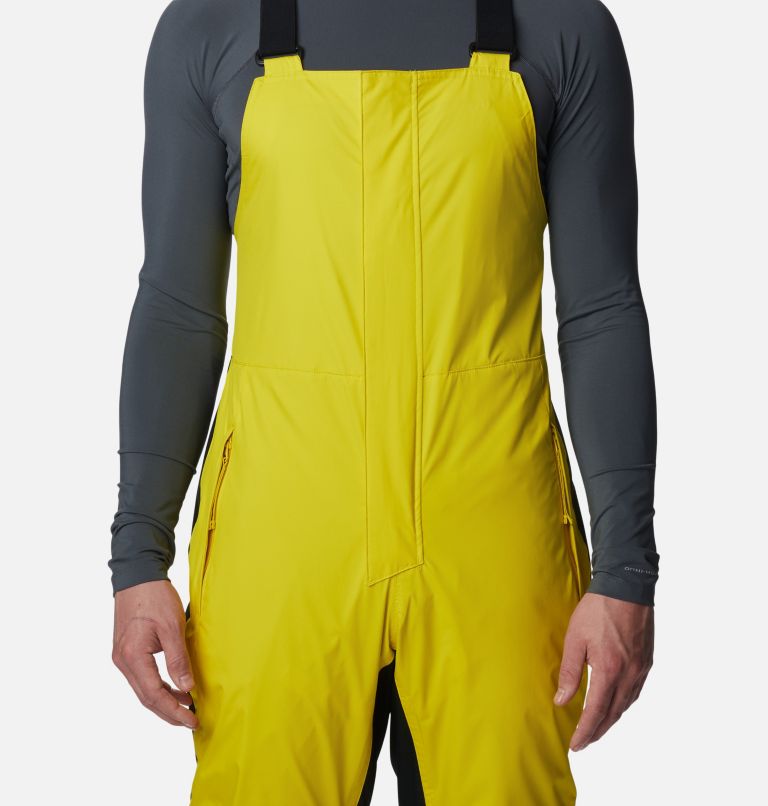 Men's M Iceventure Waterproof Ski Bib, Color: Laser Lemon, Black, image 4