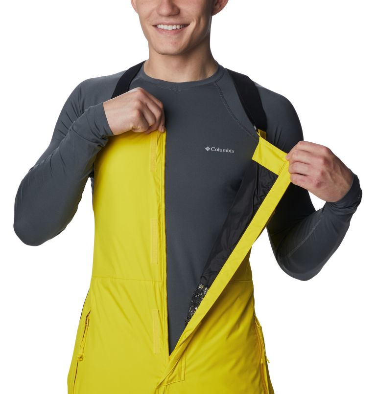 Men's M Iceventure Waterproof Ski Bib, Color: Laser Lemon, Black, image 6
