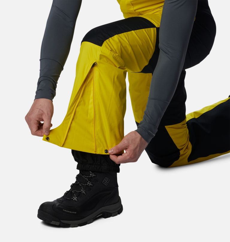 Men's M Iceventure Waterproof Ski Bib, Color: Laser Lemon, Black, image 8