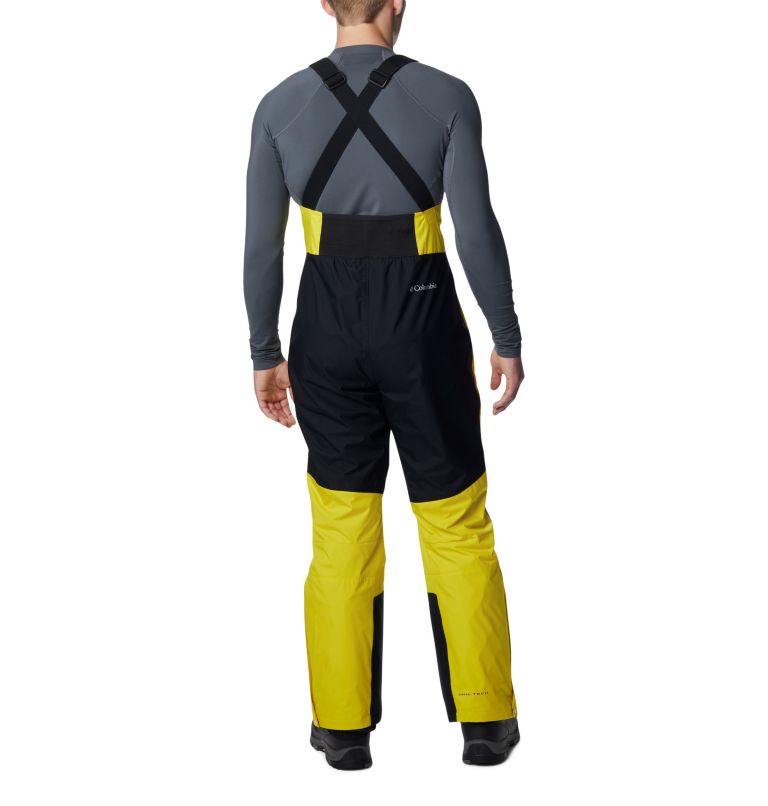Men's M Iceventure Waterproof Ski Bib, Color: Laser Lemon, Black, image 2