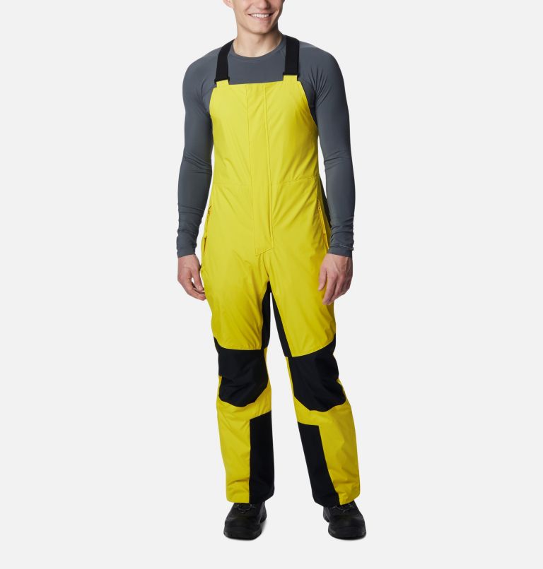 Men's M Iceventure Waterproof Ski Bib, Color: Laser Lemon, Black, image 1