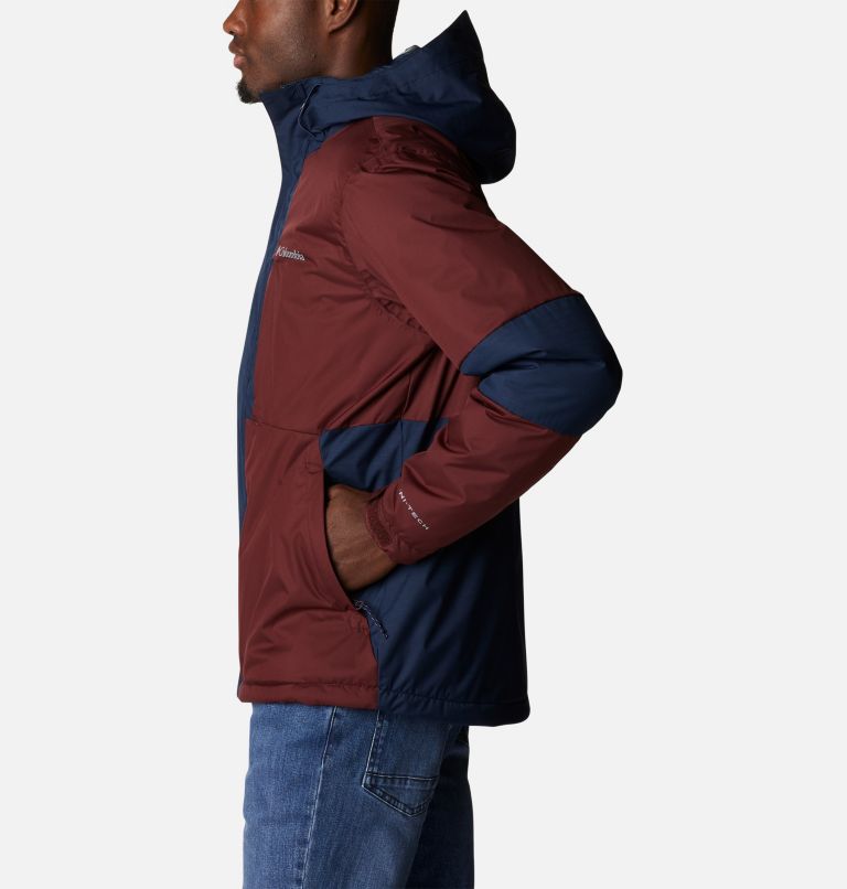 Thumbnail: Men's Oso Mountain Insulated Rain Jacket, Color: Elderberry, Collegiate Navy, image 3