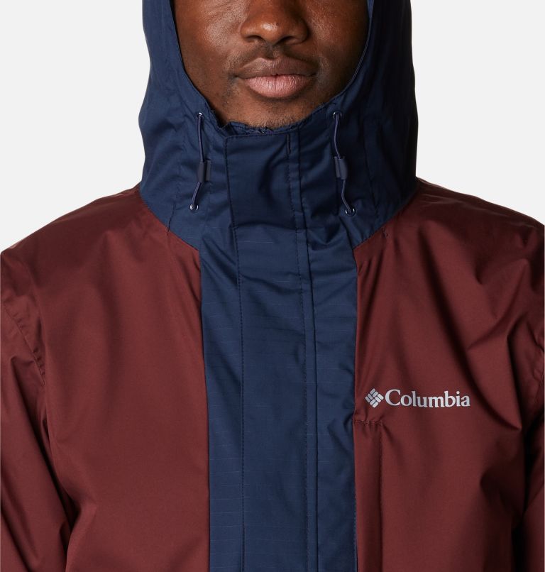 Men's Oso Mountain Insulated Rain Jacket, Color: Elderberry, Collegiate Navy, image 4
