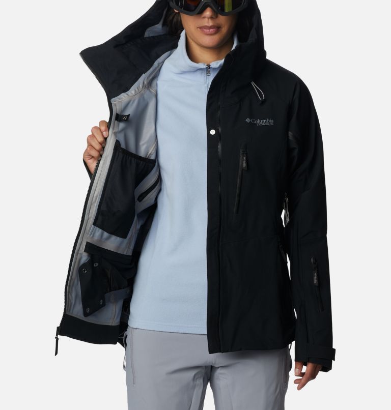 Women's Platinum Peak Waterproof Shell Ski Jacket, Color: Black, image 5
