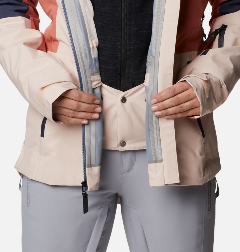 Thumbnail: Women's Platinum Peak Waterproof Shell Ski Jacket, Color: Peach Blossom, Dark Coral, Nocturnal, image 11