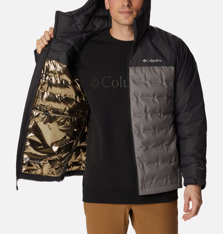 Columbia Men's Grand Trek II Down Hooded Jacket, Black, X-Large at