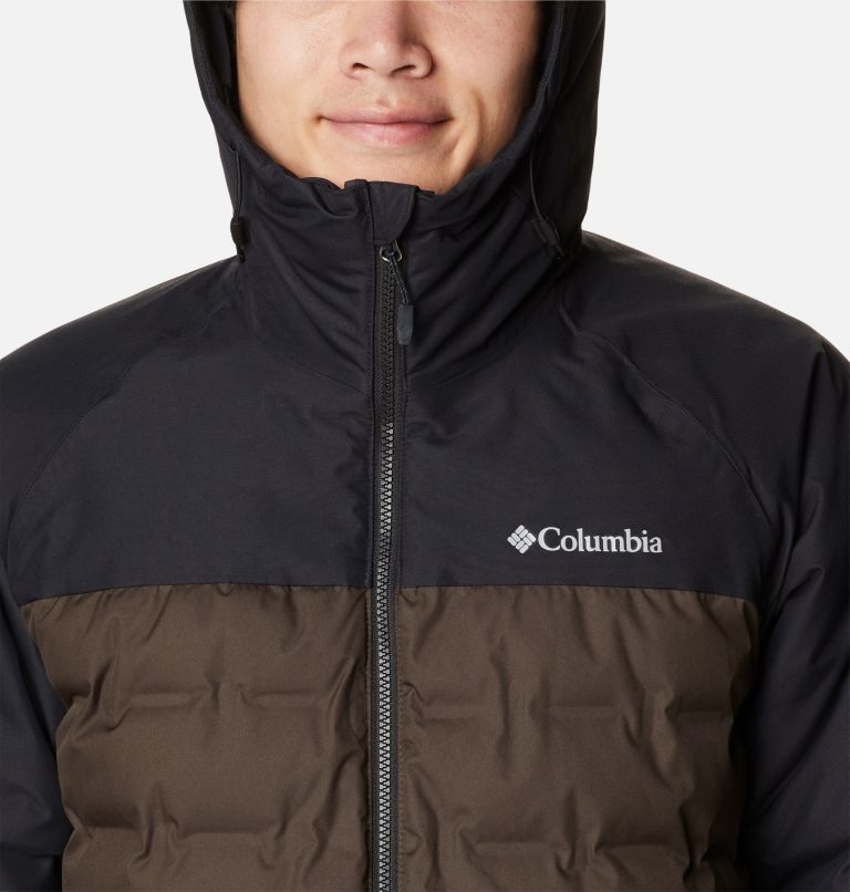 Men's Grand Trek II Down Hooded Jacket, Color: Cordovan, Black, image 4