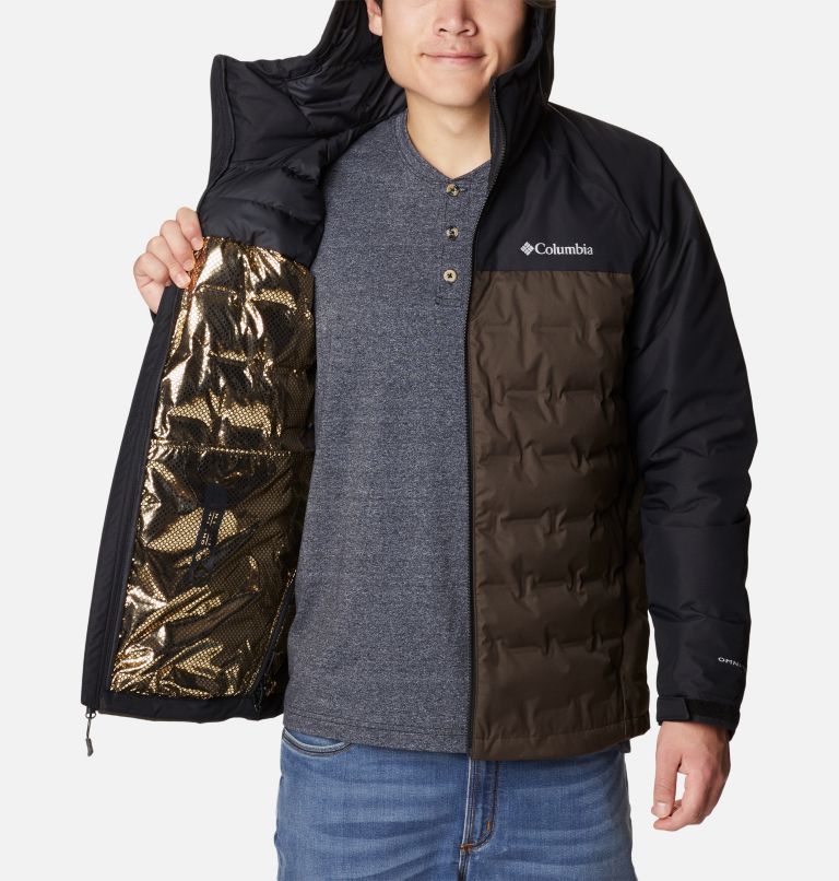 Men's Grand Trek II Down Hooded Jacket, Color: Cordovan, Black, image 5